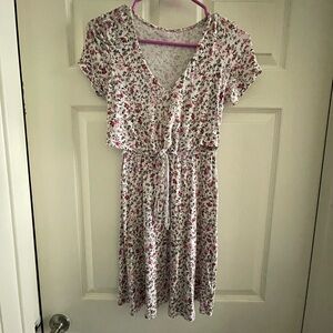 No Boundaries Floral Midi Dress - Pink and White